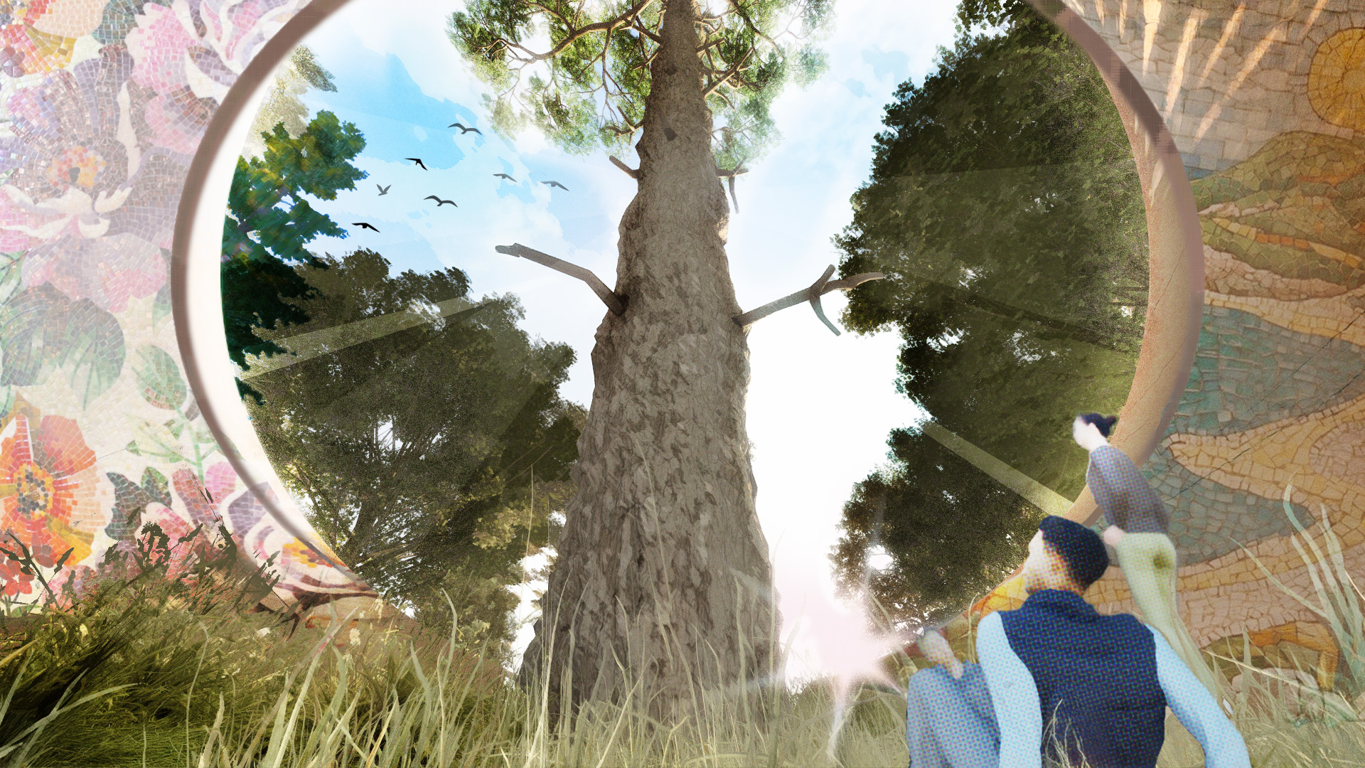 Disembodied perspective - looking up through the reforestation canopy