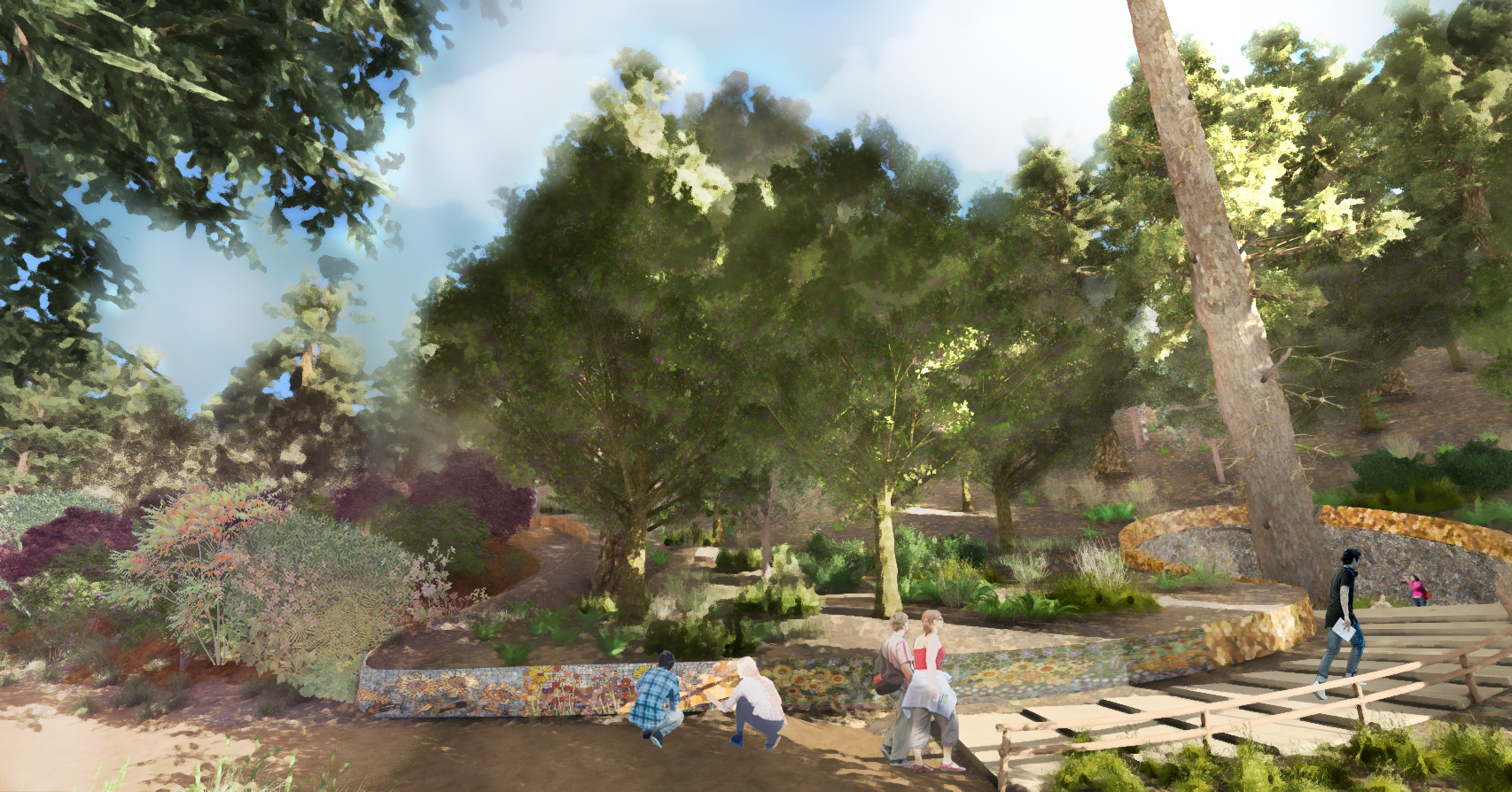 Embodied perspective of the garden isometric path