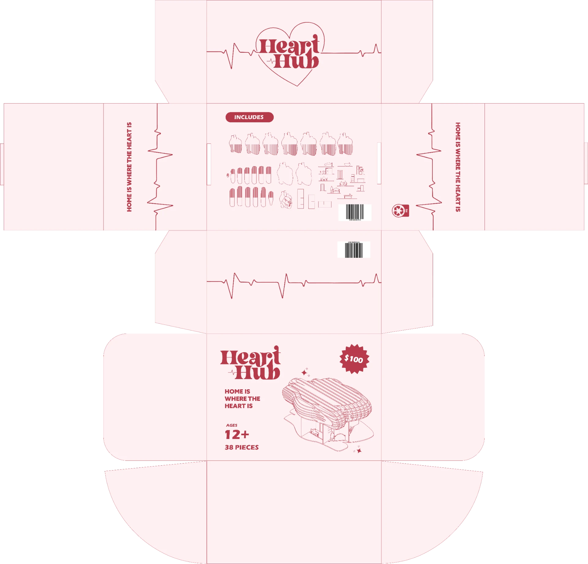 Heart Hub kit packaging design